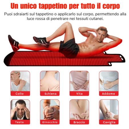Full Body Red Light Therapy Mat 1300 LEDs 660nm 850nm