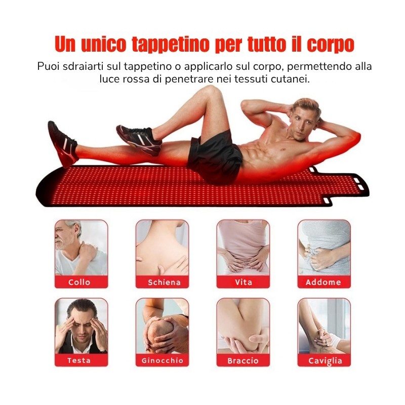 Full Body Red Light Therapy Mat 1300 LEDs 660nm 850nm
