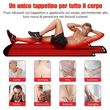 Tappetino LED Luce Rossa Full Body 1300 LED 660nm 850nm